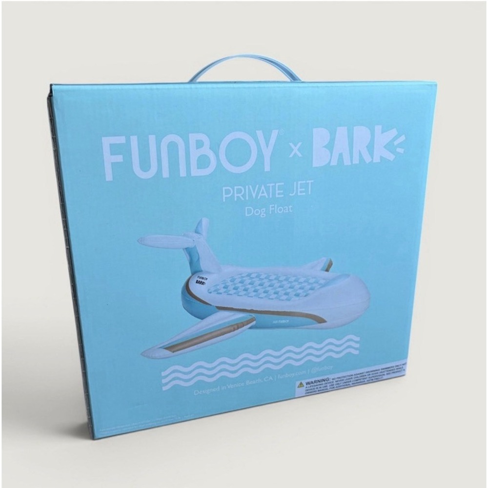 FUNBOY X BARK Private Jet Dog Float Pool Float for Dogs 55" X 75" NIB
